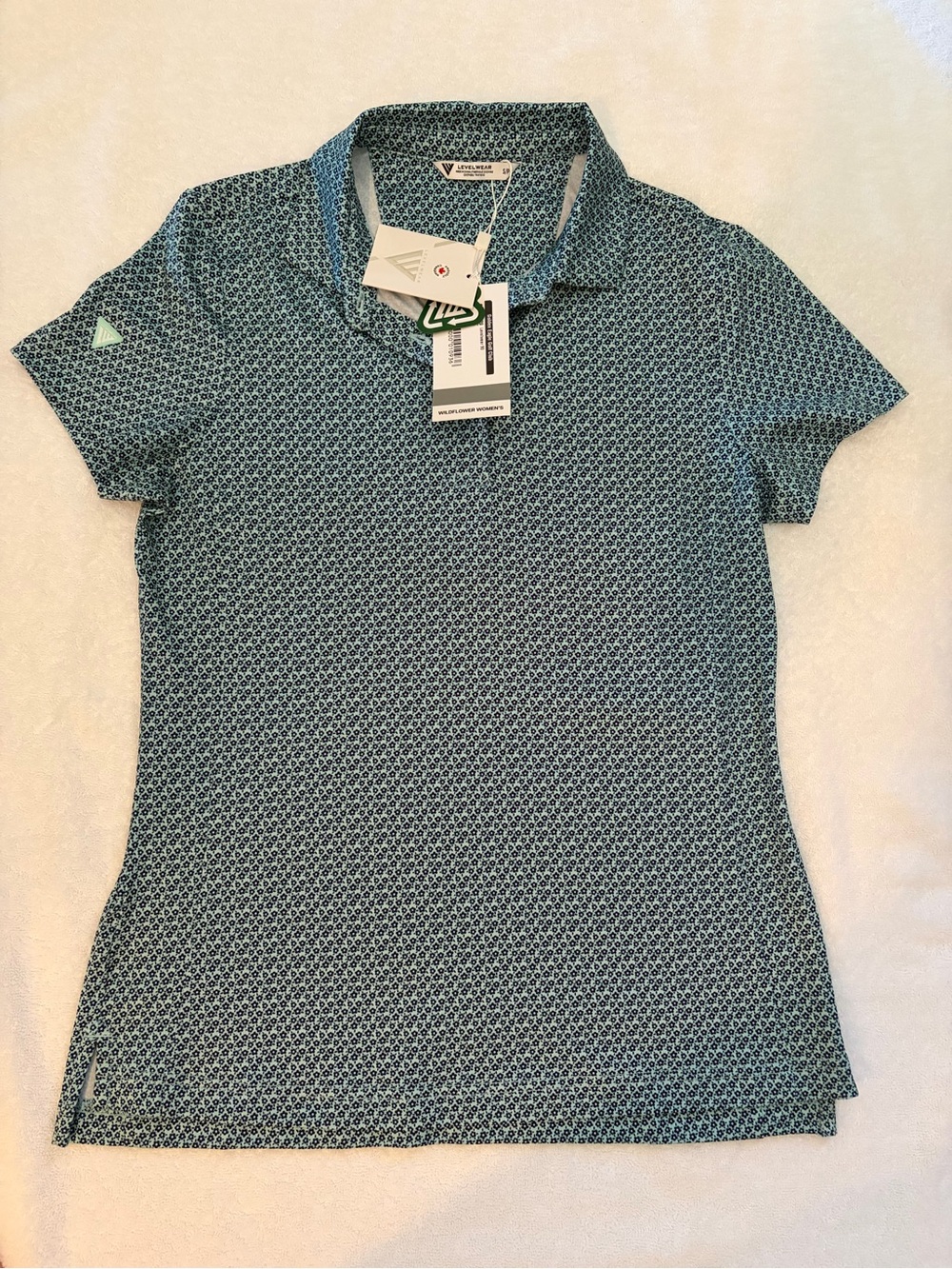 Adidas Golf - Teal Geometric Short-Sleeve Polo